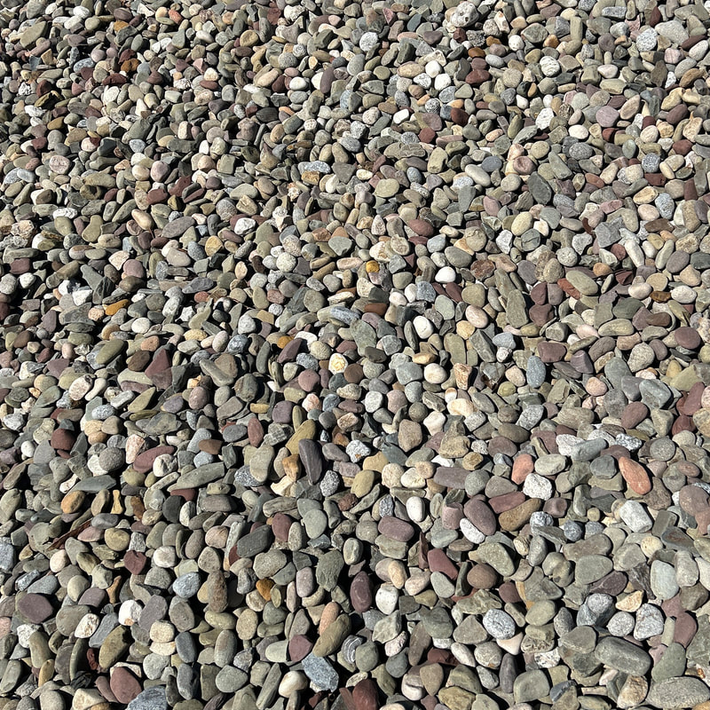 Multi-colored Delaware River Jacks stones for landscape design